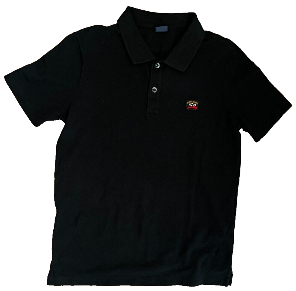 Paul Shark Yachting Polo Shirt Black Cotton Men Size M Made in Italy