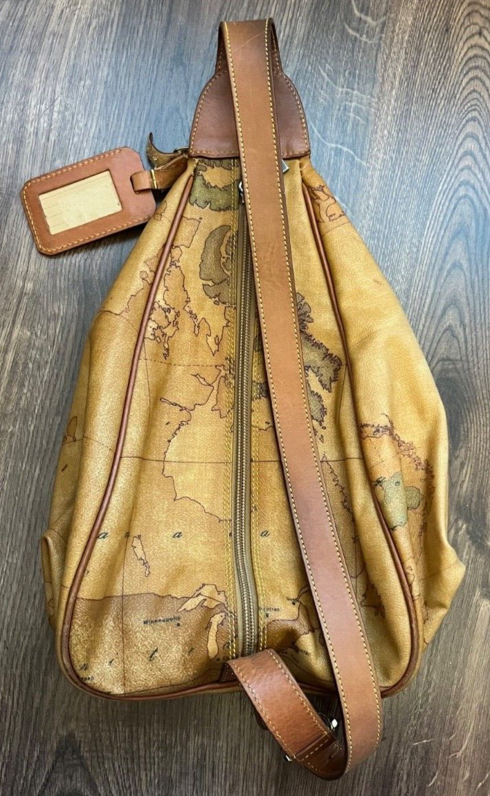 Alviero Martini First Class Travel Bag Purse Leather Map Women