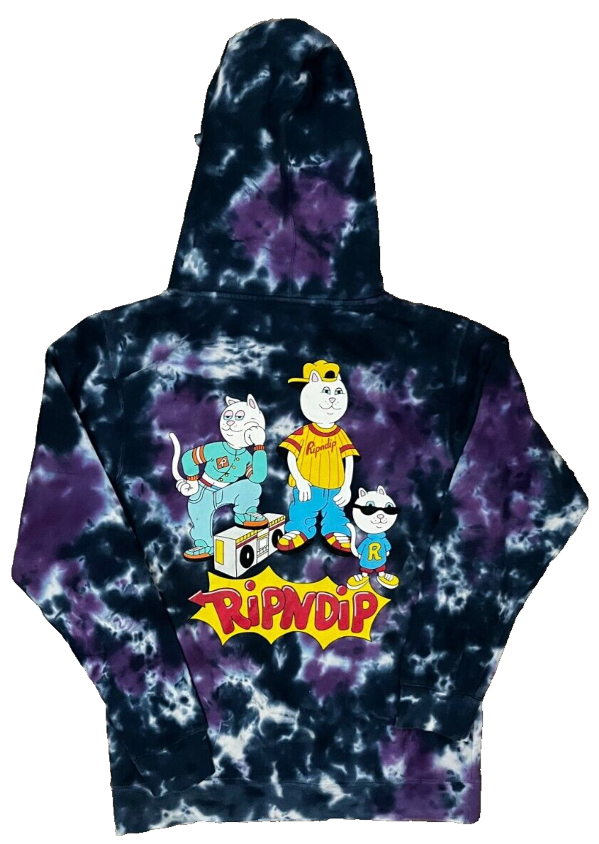 RIPNDIP Tiedye Nerm and The Gang Pullover Hoodie Sudadera Men Size S