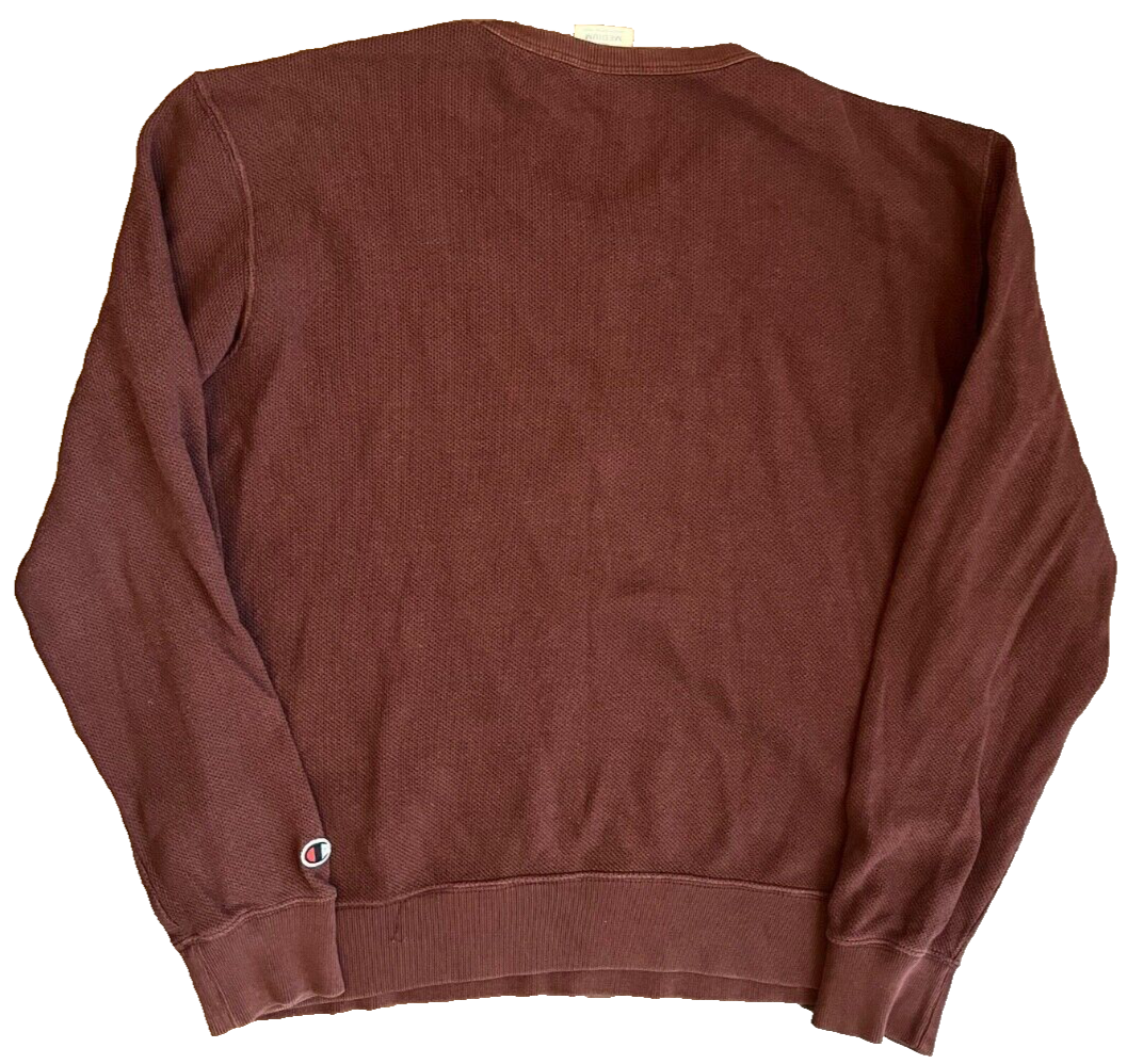 Champion Sweater Pullover Burgundy Sweatshirt Cotton Round Neck Men Size M