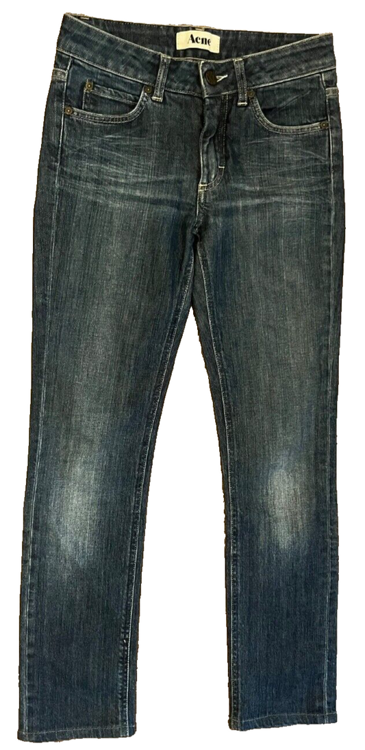 Acne Studios Jeans Hex Pure Women Size 25/32 Denim Pants Straight Leg Skinny