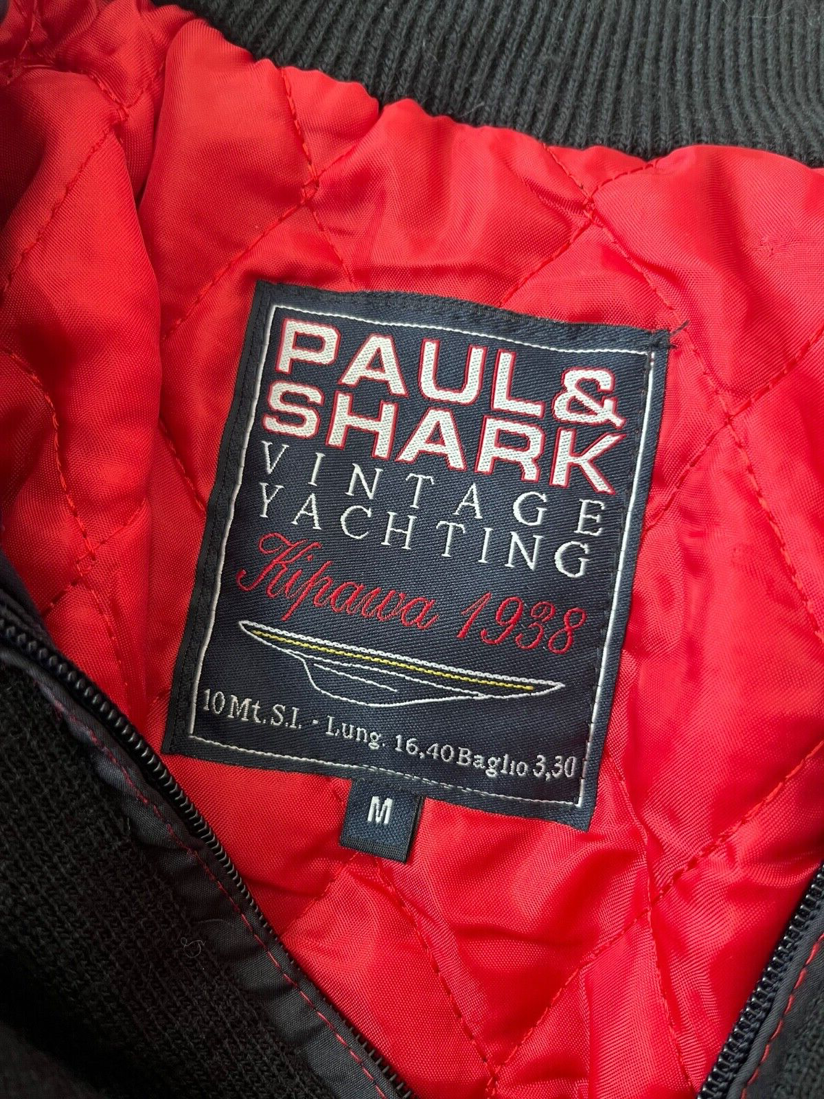 Paul Shark Yachting Vintage Kipawa Jacket Full Zip Men Size M Made in Italy