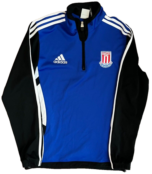 Stoke City Track Jacket Football Training Pullover 1/4 Zip Adidas Size Men S