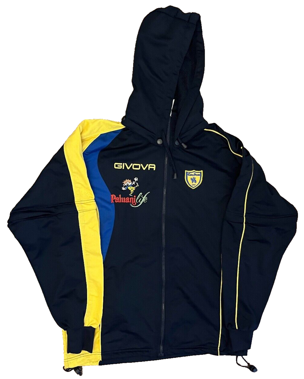 Vintage Chievo Verona Football Training Jacket Hooded Soccer Givova Men Size S