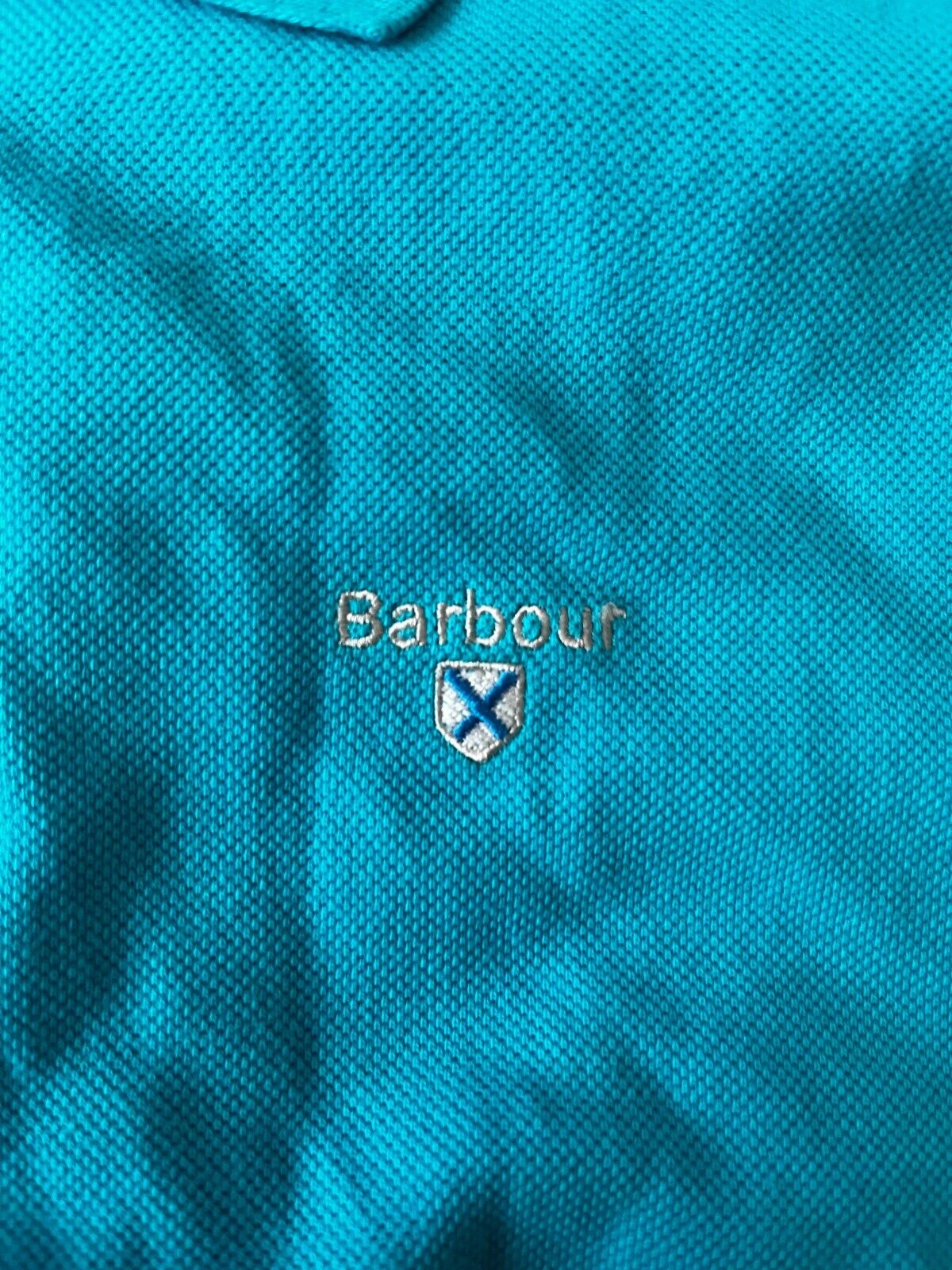 Barbour International Polo Shirt Blue Cotton Collared Men Size S