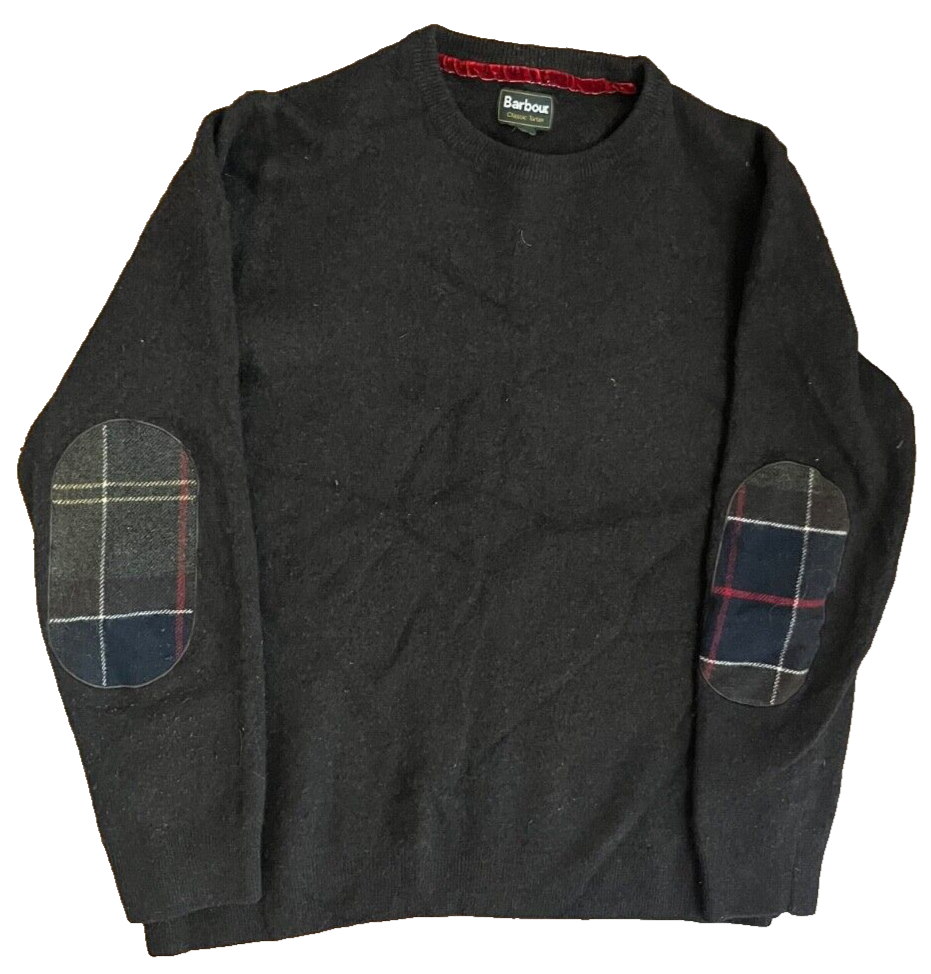 Barbour Classic Tartan Sweater Wool Cashmere Pullover Men CHECK MEASUREMENTS