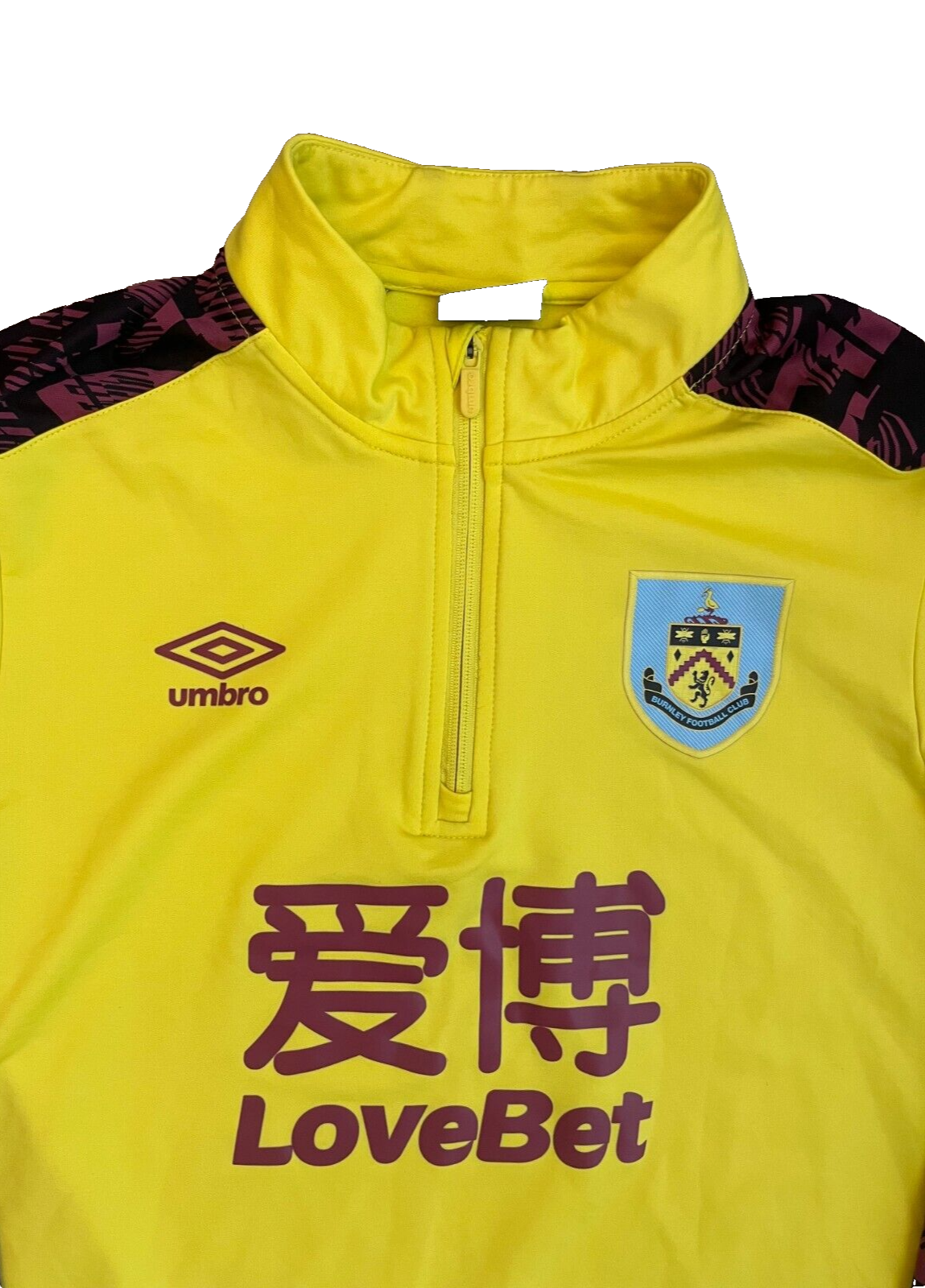 Burnley Training Jacket 2020 2021 Drill Top 1/4 Zip Football Umbro Size Men L