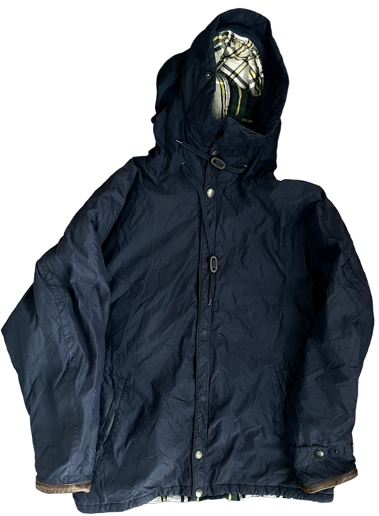 Nautica Nylon Navy Hooded Jacket Size Men L